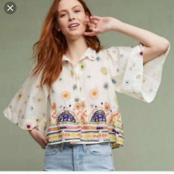 ANTHROPOLOGIE MAEVE eliot popover blouse - Picture 2 of 6